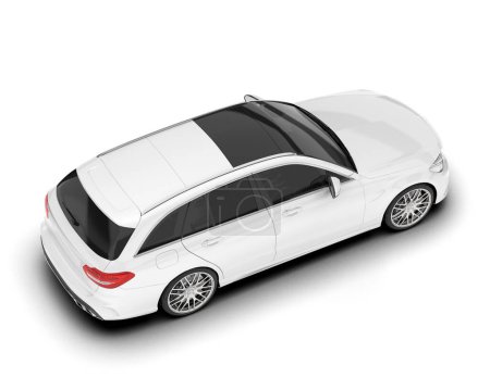 Photo for White city car isolated on white background. 3d rendering - illustration - Royalty Free Image