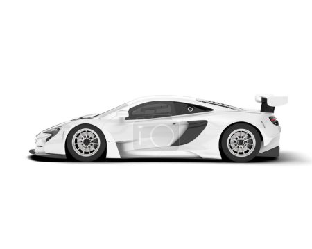 Photo for White race car isolated on background. 3d rendering - illustration - Royalty Free Image
