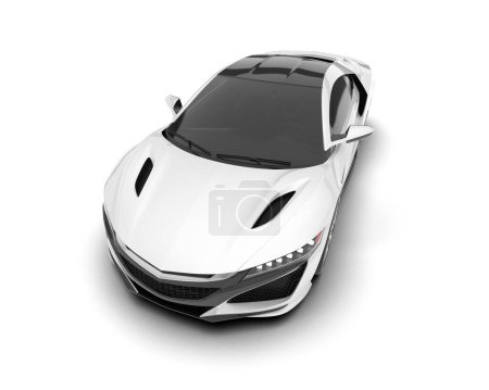 Photo for White sport car isolated on white background. 3d rendering - illustration - Royalty Free Image