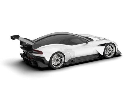 Photo for White sport car isolated on white background. 3d rendering - illustration - Royalty Free Image