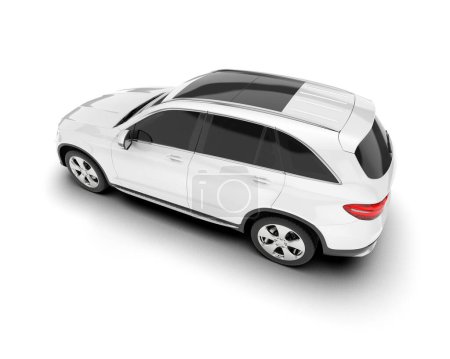 Foto de SUV blanco aislado sobre fondo blanco. representación 3d - ilustración - Imagen libre de derechos