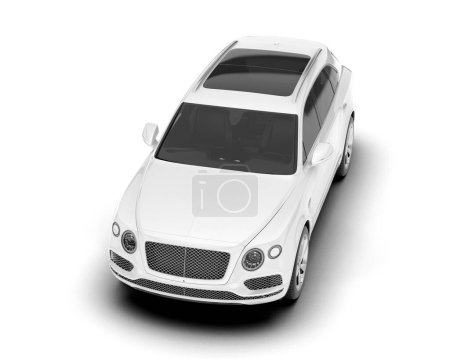 Foto de SUV blanco aislado sobre fondo blanco. representación 3d - ilustración - Imagen libre de derechos