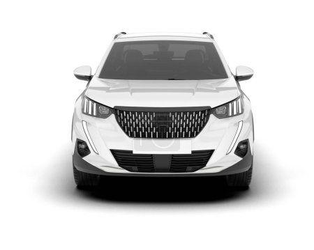 Photo for White SUV isolated on background. 3d rendering - illustration - Royalty Free Image
