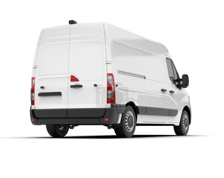 Photo for Cargo van mockup isolated on background. 3d rendering - illustration - Royalty Free Image