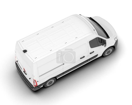 Cargo van mockup isolated on background. 3d rendering - illustration