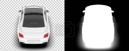 Photo for White luxury car isolated on white background. 3d rendering - illustration - Royalty Free Image