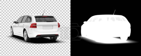 Photo for Silhouettes of modern car on transparent and black background - Royalty Free Image