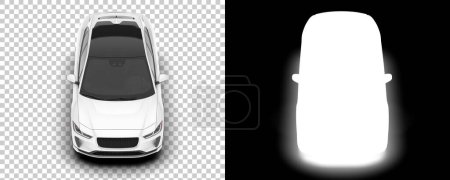 Téléchargez les photos : Illustration 3D, dos et blanc Voiture moderne sur fond transparent. image générée par ordinateur, voitures 3D virtuelles - en image libre de droit