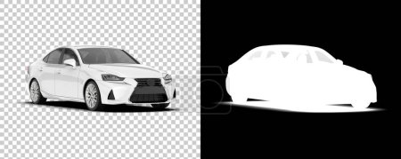 Téléchargez les photos : Illustration de rendu 3d de modèles automobiles, dos et blanc Voiture moderne sur fond transparent - en image libre de droit