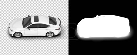Téléchargez les photos : Illustration de rendu 3d de modèles automobiles, dos et blanc Voiture moderne sur fond transparent - en image libre de droit