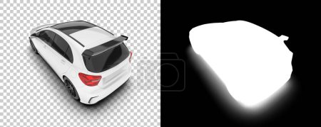 Foto de Blanco coche moderno sobre fondo transparente, 3d representación ilustración de modelos de automóviles - Imagen libre de derechos