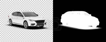 Photo for Black and white illustration of modern car - Royalty Free Image