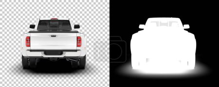 Foto de Pickup truck isolated on background with mask. 3d rendering - illustration - Imagen libre de derechos