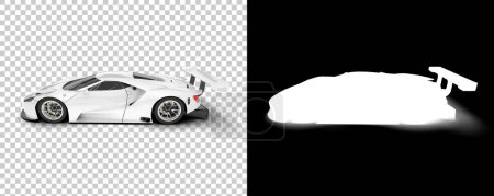 Foto de Race car isolated on background with mask. 3d rendering - illustration - Imagen libre de derechos