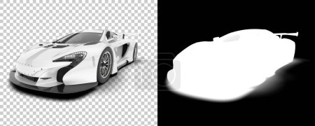 Photo for Race car isolated on background with mask. 3d rendering - illustration - Royalty Free Image