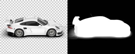 Foto de Race car isolated on background with mask. 3d rendering - illustration - Imagen libre de derechos