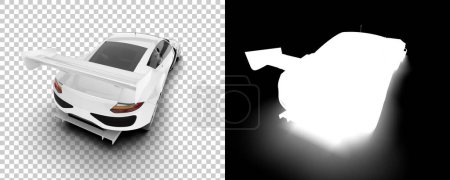 Photo for Race car isolated on background with mask. 3d rendering - illustration - Royalty Free Image