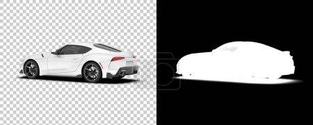 Photo for Modern car isolated on background with mask. 3d rendering - illustration - Royalty Free Image