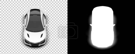 Photo for Sport car isolated on background with mask. 3d rendering, illustration - Royalty Free Image