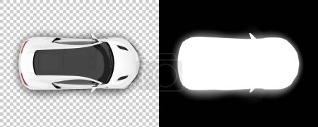 Téléchargez les photos : Sport car isolated on background with mask. 3d rendering, illustration - en image libre de droit