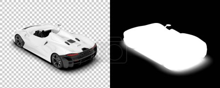 Photo for Sport car isolated on background with mask. 3d rendering, illustration - Royalty Free Image