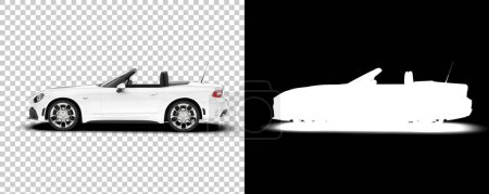 Téléchargez les photos : Modern car isolated on background with mask. 3d rendering - illustration - en image libre de droit