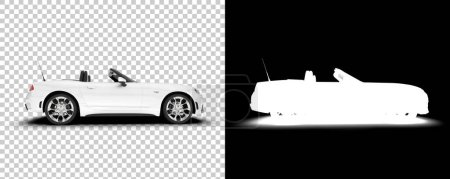 Téléchargez les photos : Modern car isolated on background with mask. 3d rendering - illustration - en image libre de droit