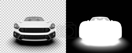 Foto de Modern car isolated on background with mask. 3d rendering - illustration - Imagen libre de derechos