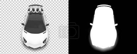 Foto de Sport car isolated on background with mask. 3d rendering - illustration - Imagen libre de derechos
