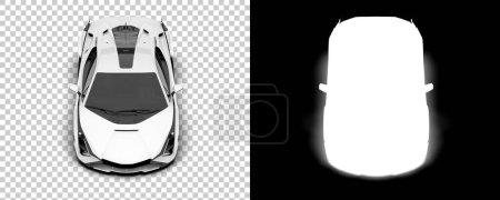 Foto de Sport car isolated on background with mask. 3d rendering - illustration - Imagen libre de derechos