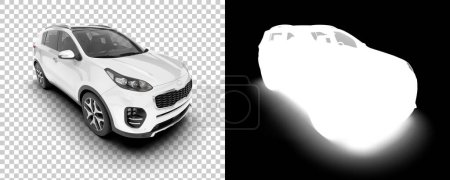 Photo for Modern car suv isolated on background with mask. 3d rendering - illustration - Royalty Free Image