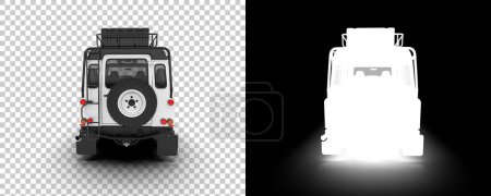 Téléchargez les photos : Modern car suv isolated on background with mask. 3d rendering - illustration - en image libre de droit