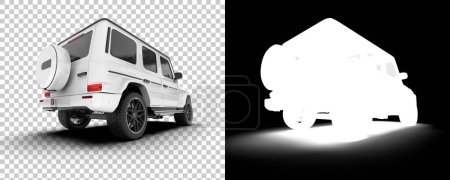 Photo for Modern car suv isolated on background with mask. 3d rendering - illustration - Royalty Free Image