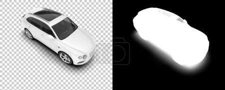 Téléchargez les photos : SUV car car isolated on background with mask. 3d rendering - illustration - en image libre de droit