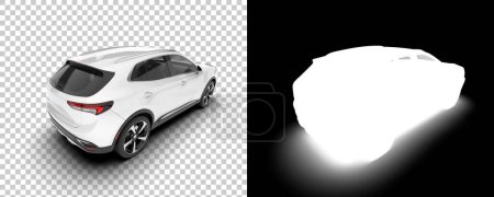 Foto de SUV car car isolated on background with mask. 3d rendering - illustration - Imagen libre de derechos