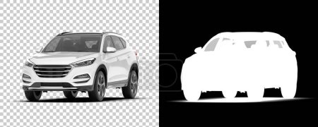 Photo for SUV car car isolated on background with mask. 3d rendering - illustration - Royalty Free Image