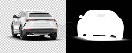 Téléchargez les photos : SUV car car isolated on background with mask. 3d rendering - illustration - en image libre de droit