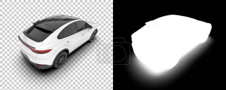 Foto de SUV car car isolated on background with mask. 3d rendering - illustration - Imagen libre de derechos