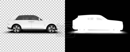 Téléchargez les photos : VUS réaliste voiture isolée en arrière-plan. Rendement 3D. illustration - en image libre de droit