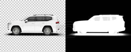 Foto de Coche SUV realista aislado en el fondo. renderizado 3d. ilustración - Imagen libre de derechos