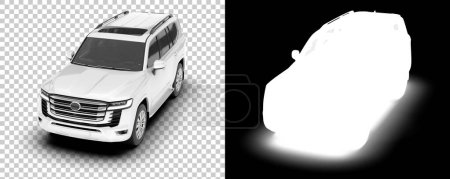Foto de Coche SUV realista aislado en el fondo. renderizado 3d. ilustración - Imagen libre de derechos