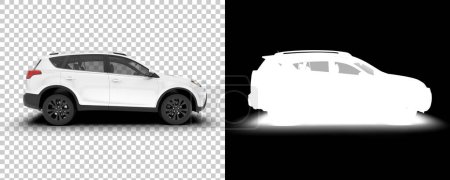 Téléchargez les photos : VUS réaliste voiture isolée en arrière-plan. Rendement 3D. illustration - en image libre de droit