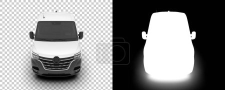 Photo for Cargo van isolated on background with mask. 3d rendering - illustration - Royalty Free Image