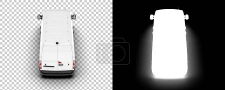 Photo for Cargo van isolated on background with mask. 3d rendering - illustration - Royalty Free Image