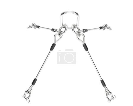 Photo for Lifting four leg chain sling on white background. 3d rendering - illustration - Royalty Free Image