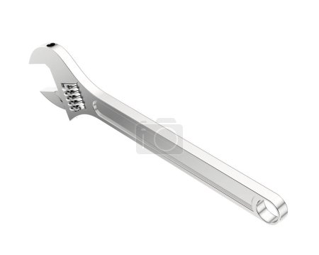 Photo for Adjustable spanner isolated on white background. 3d rendering - illustration - Royalty Free Image