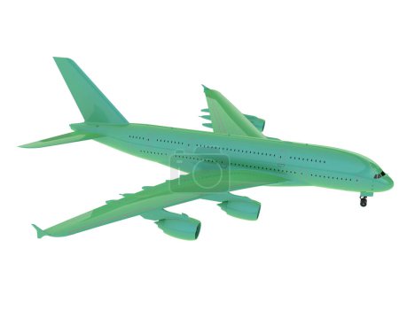 Photo for Commercial airplane isolated on background. 3d rendering - illustration - Royalty Free Image