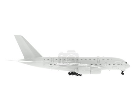 Téléchargez les photos : Commercial airplane isolated on background. 3d rendering - illustration - en image libre de droit