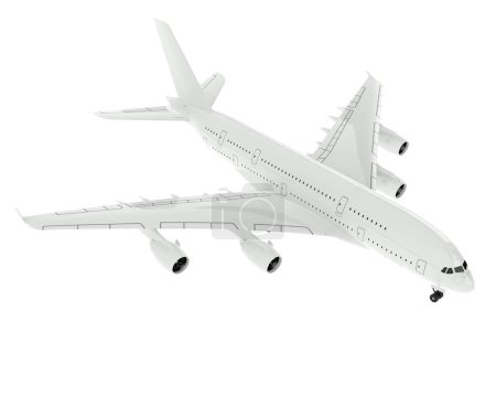 Photo for Commercial airplane isolated on background. 3d rendering - illustration - Royalty Free Image