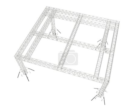Foto de Estructura de aluminio aislada sobre fondo blanco. representación 3d - ilustración - Imagen libre de derechos